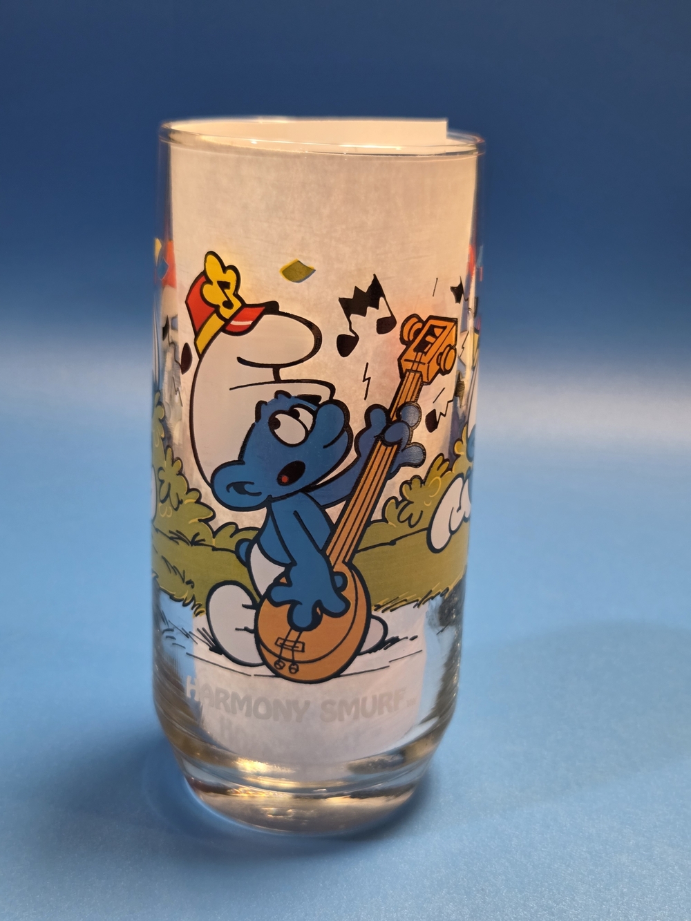 Harmony Smurf Collector Glass - Blue Smurf Music Design